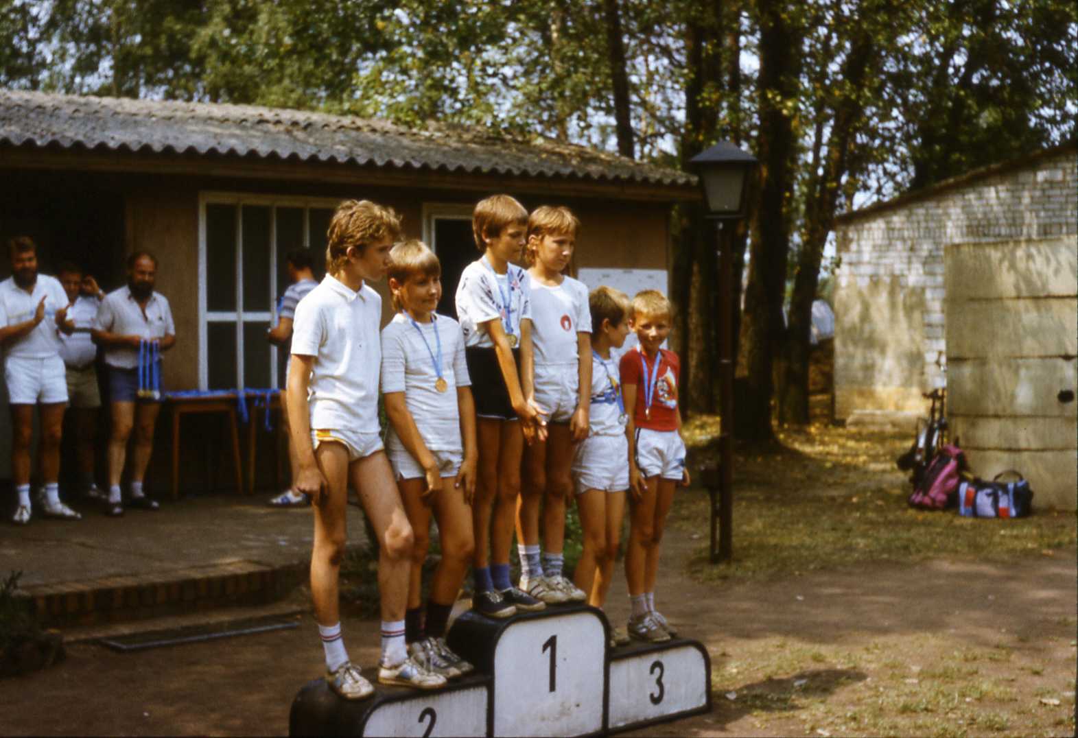 Kreisspartakiade 1989 in Lauchhammer (Siegerehrung Doppel)